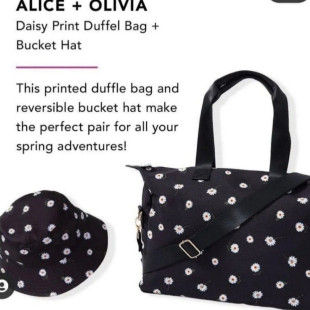 Alice and Olivia duffel and hat